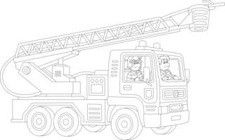 Camion de pompier 01 - Coloriages véhicule - Coloriages - 10doigts.fr